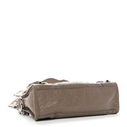 Balenciaga Agneau Classic Silver Hardware Mini City Dark Mink Grey 4 of 10