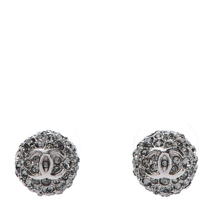 Chanel Crystal CC Earrings Silver 1 of 5