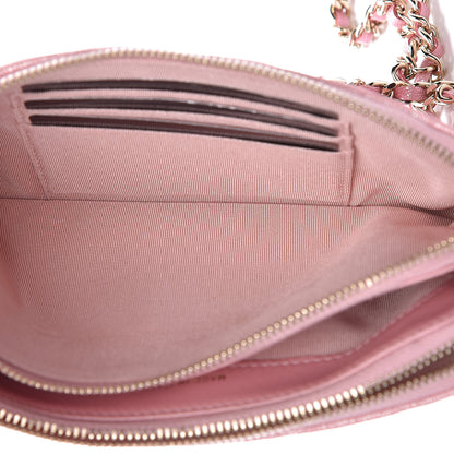 Chanel Iridescent Caviar Quilted Clutch With Chain Rose 7 of 13