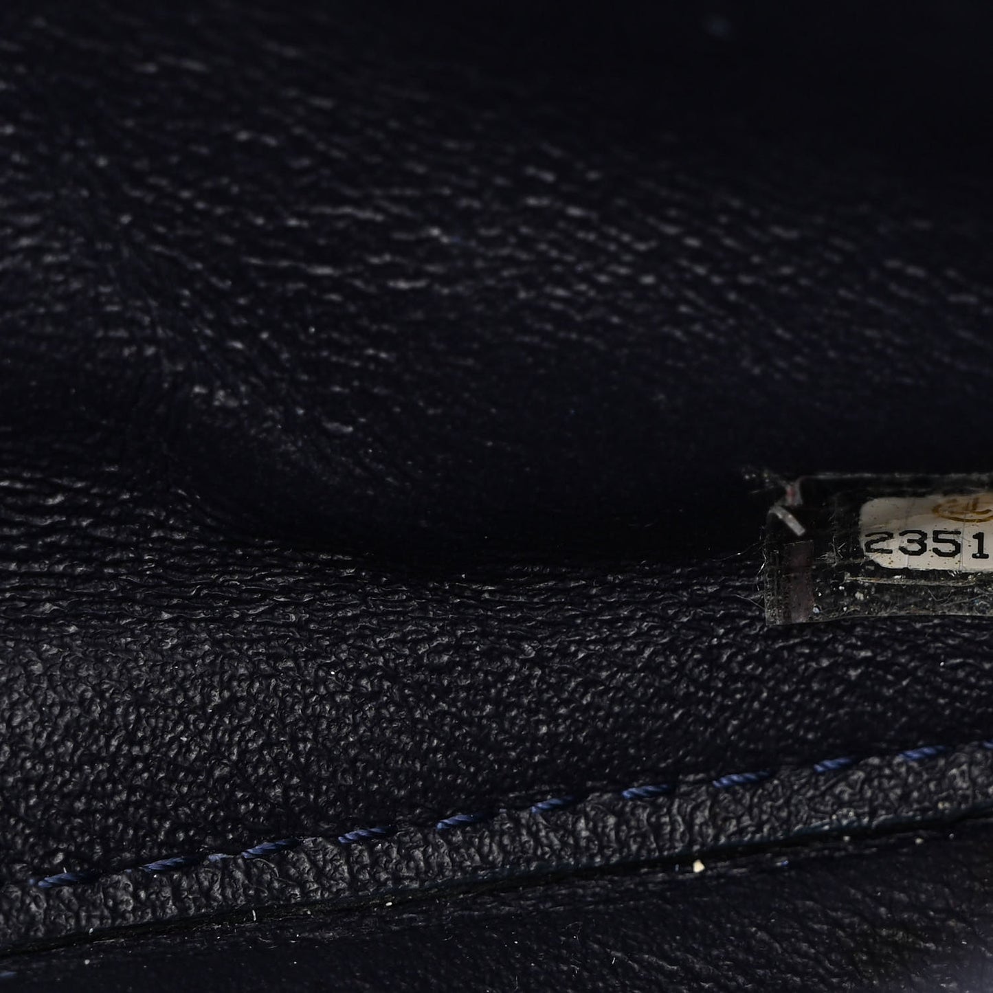 Crackled Calfskin Jumbo Double Flap Blue