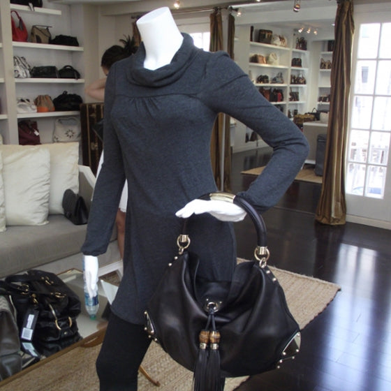 Gucci Leather Large INDY Hobo Black 2 of 9