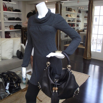 Gucci Leather Large INDY Hobo Black 2 of 9