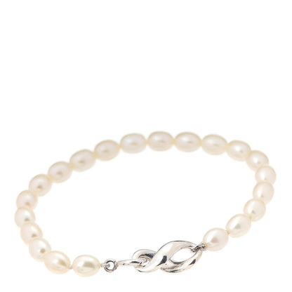 Tiffany Sterling Silver Pearl Figure 8 Bracelet 1 of 6