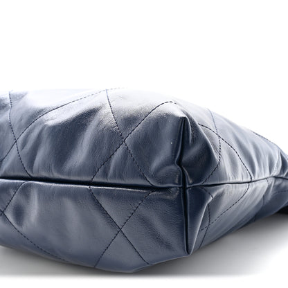 Chanel Shiny Calfskin Quilted Small Chanel 22 Navy 11 of 12