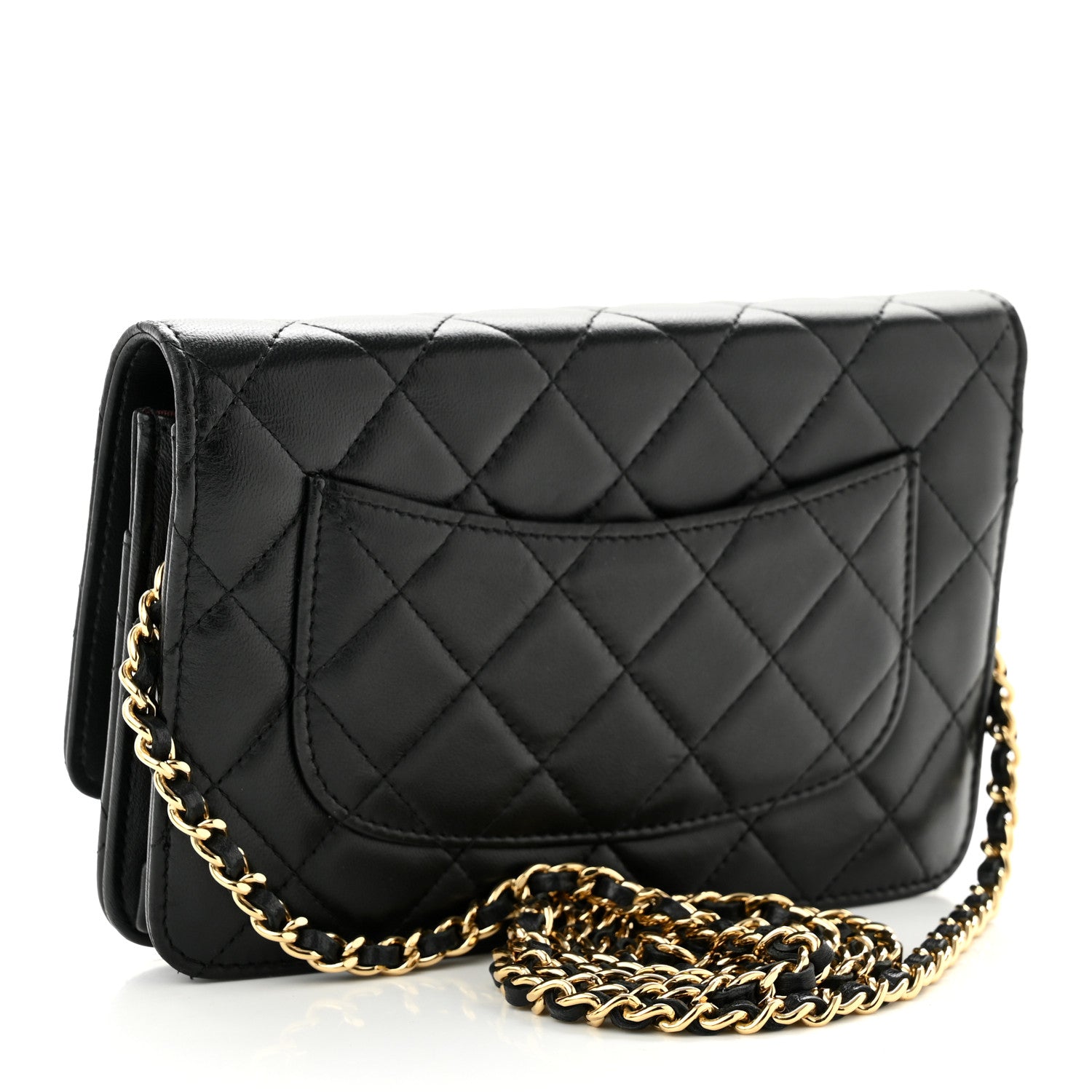 Chanel Lambskin Quilted Wallet On Chain WOC Black 3 of 11