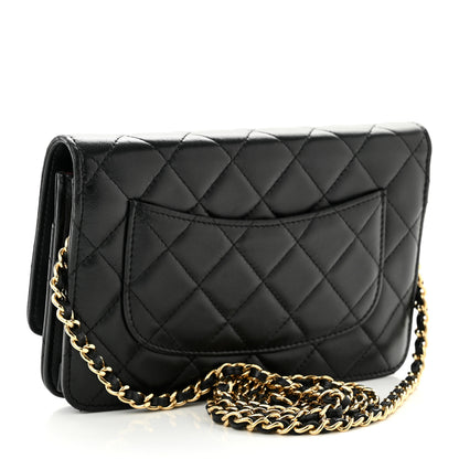 Chanel Lambskin Quilted Wallet On Chain WOC Black 3 of 11