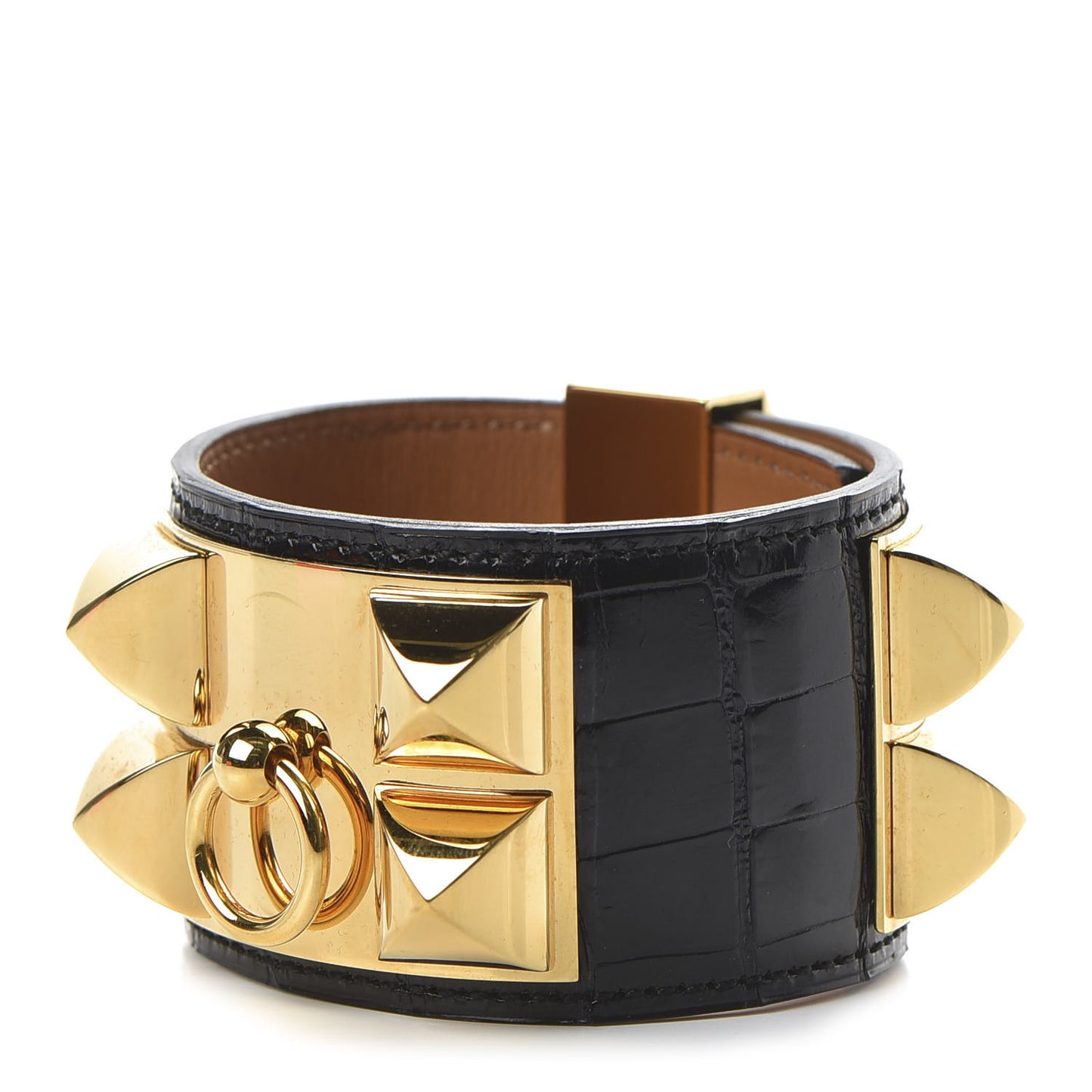 Shiny Alligator Collier de Chien CDC Bracelet S Black