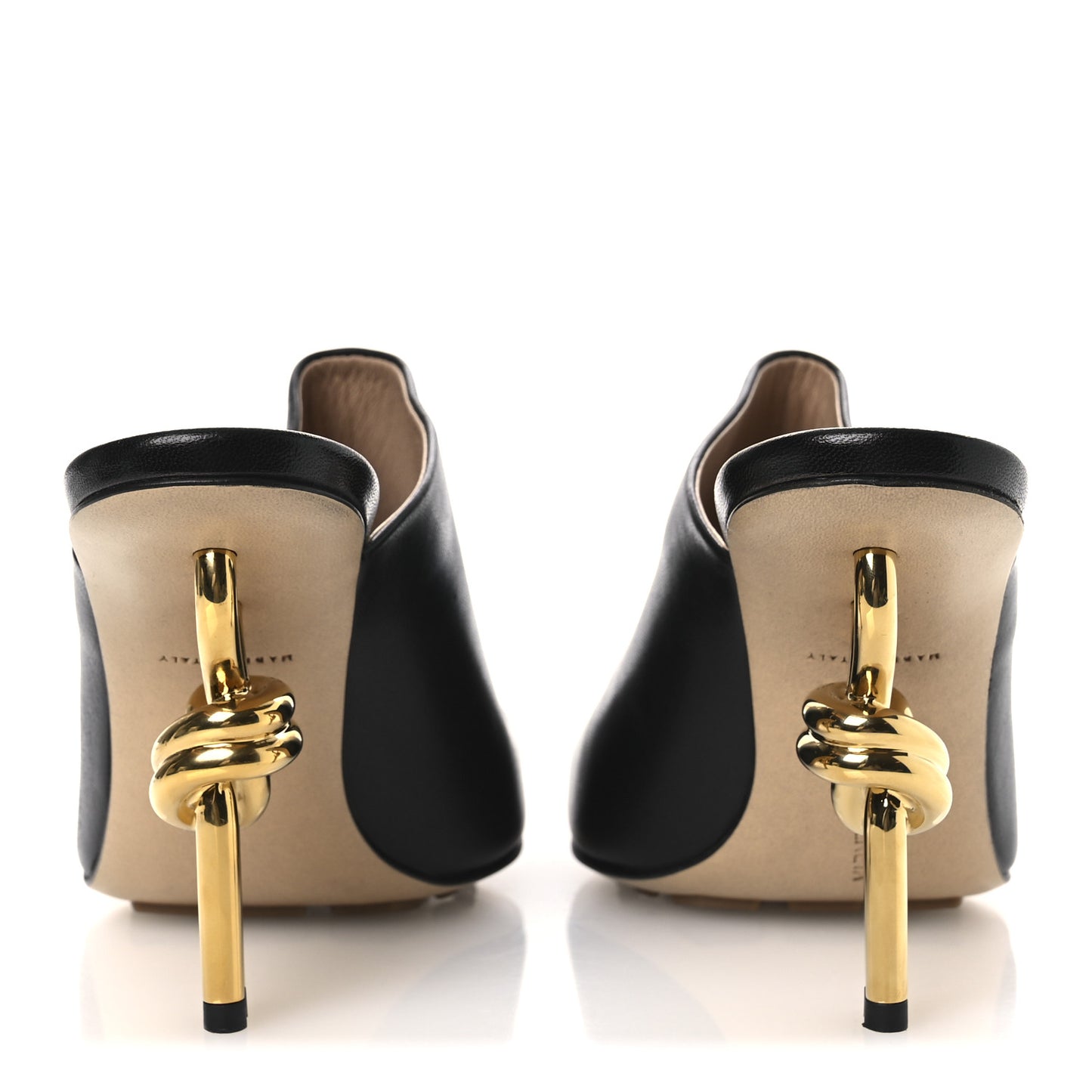 Lambskin Knot Mule Sandals 37 Black