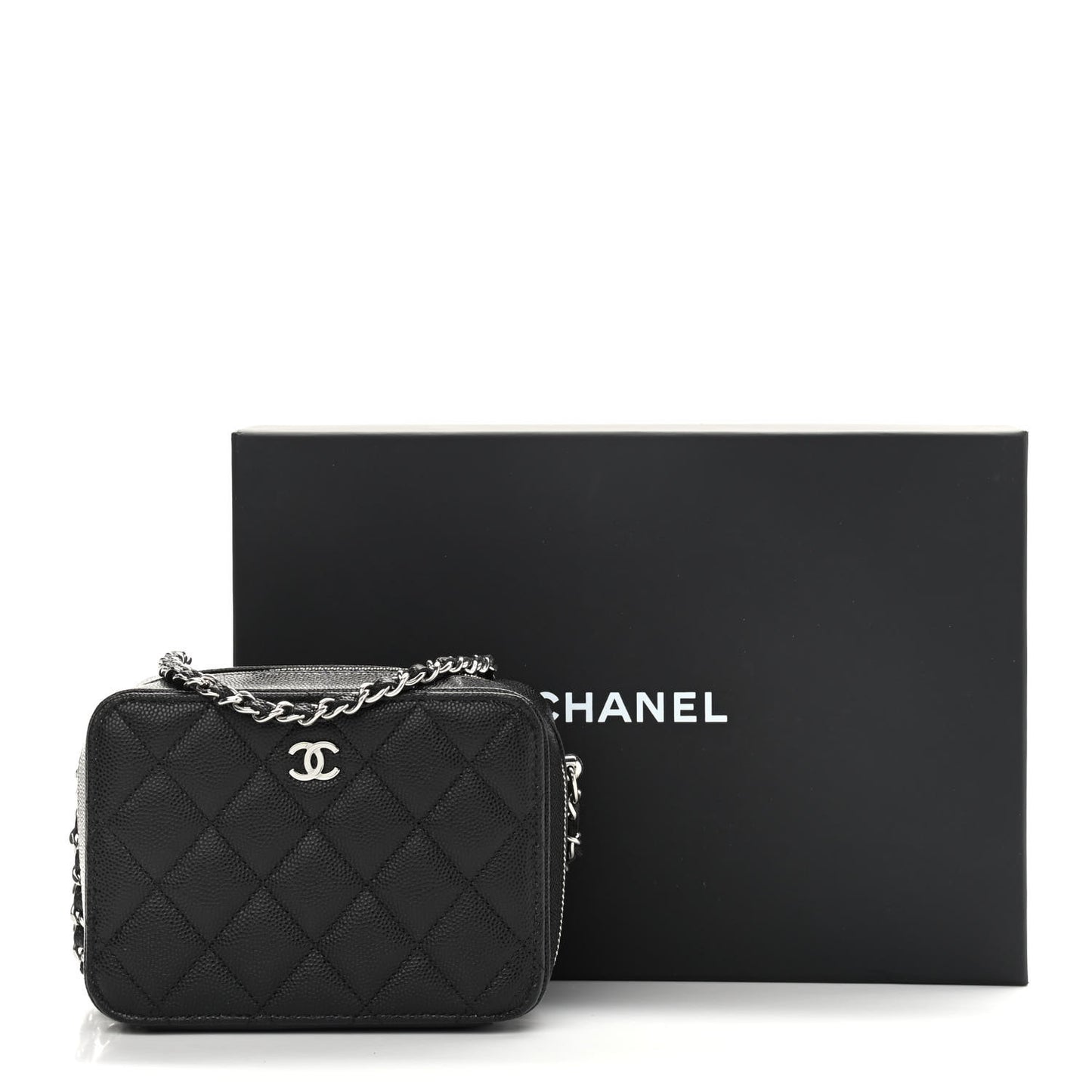 Caviar Quilted Camera Bag Black