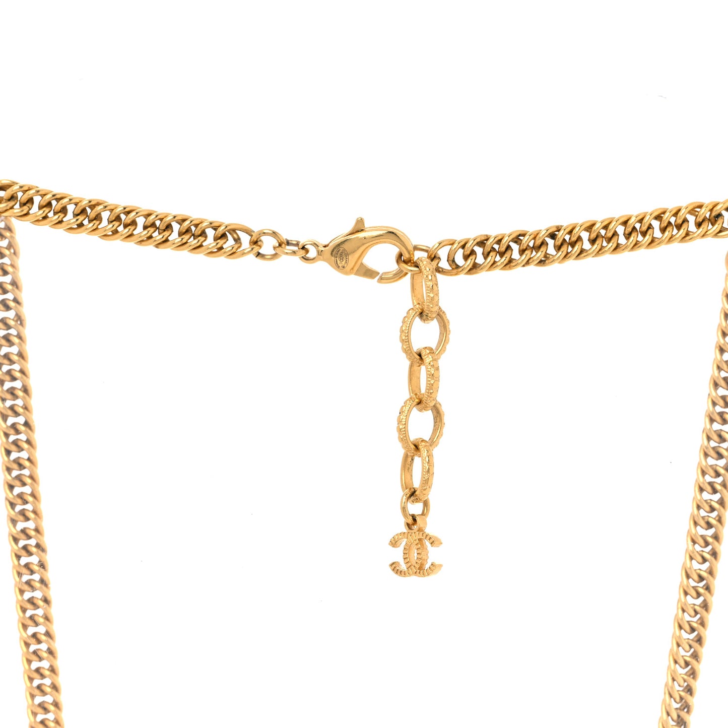 ID Dog Tag Charm Necklace Gold