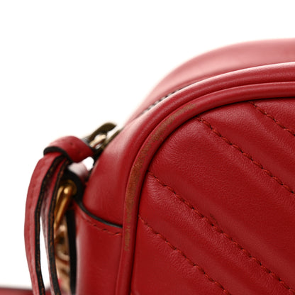 Gucci Calfskin Matelasse Small GG Marmont Chain Shoulder Bag Hibiscus Red 14 of 17