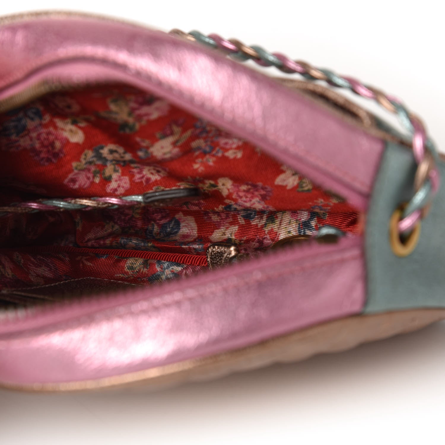 Gucci Laminated Nappa Trapuntata Mini Zumi Dome Shoulder Bag Rosa Lago Rame 5 of 10