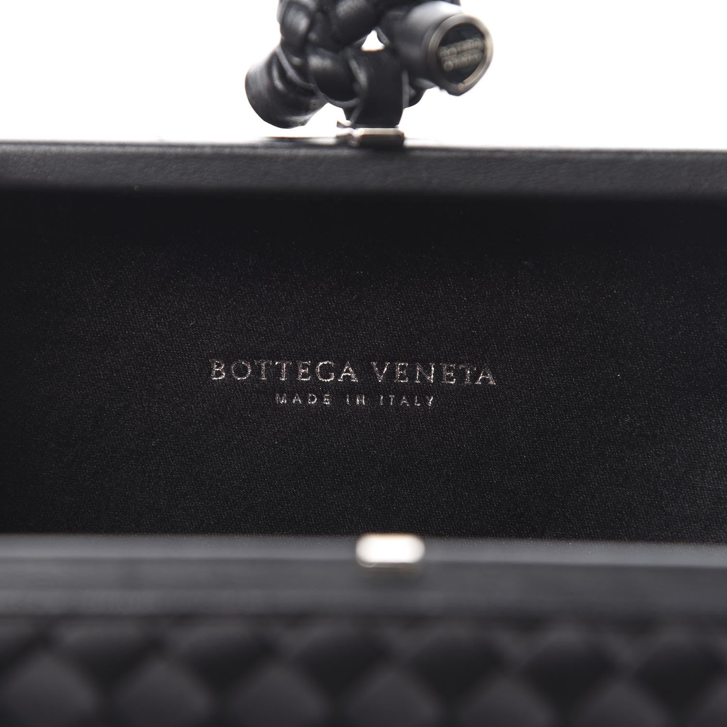 Bottega Veneta Satin Intreccio Impero Knot Clutch Black 6 of 6