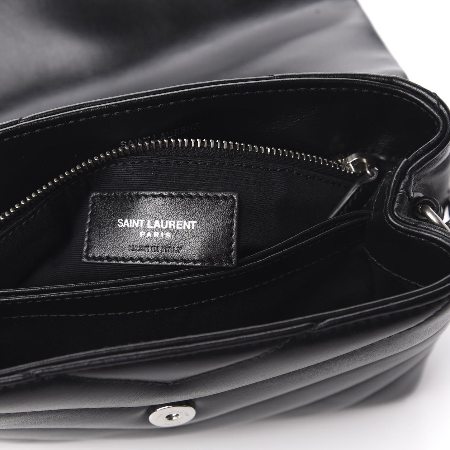 Calfskin Y Quilted Monogram Toy Loulou Crossbody Bag Black