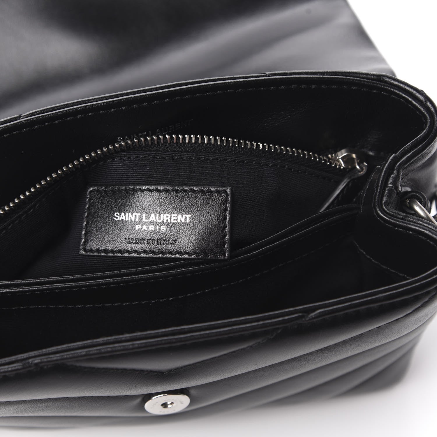 Saint Laurent Calfskin Y Quilted Monogram Toy Loulou Crossbody Bag Black 6 of 11