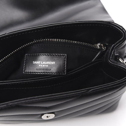 Saint Laurent Calfskin Y Quilted Monogram Toy Loulou Crossbody Bag Black 6 of 11