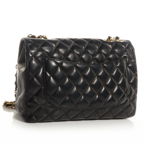Chanel Lambskin Quilted Jumbo Single Flap Black 4 of 9