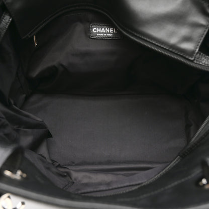 Chanel Coated Canvas Quilted Large Paris Biarritz Tote Black 6 of 17