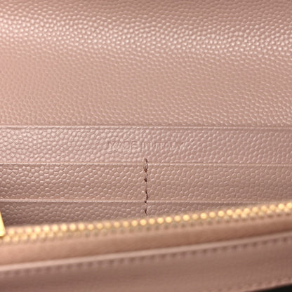 Saint Laurent Grain De Poudre Matelasse Chevron Monogram Flap Wallet Pale Pink 7 of 7