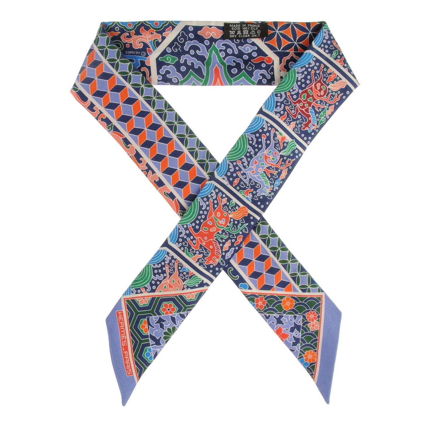 Silk Collections Imperiales Twilly Lavande Bleu Orange