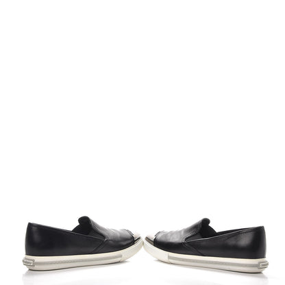 Miu Miu Nappa Metal Cap Toe Slip On Sneakers 37.5 Nero Black 6 of 14