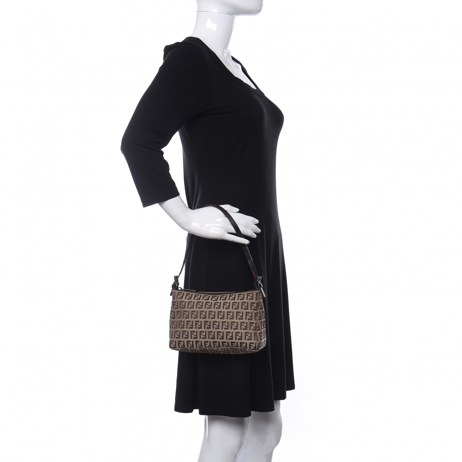 Fendi Zucchino Pochette Dark Brown 2 of 9