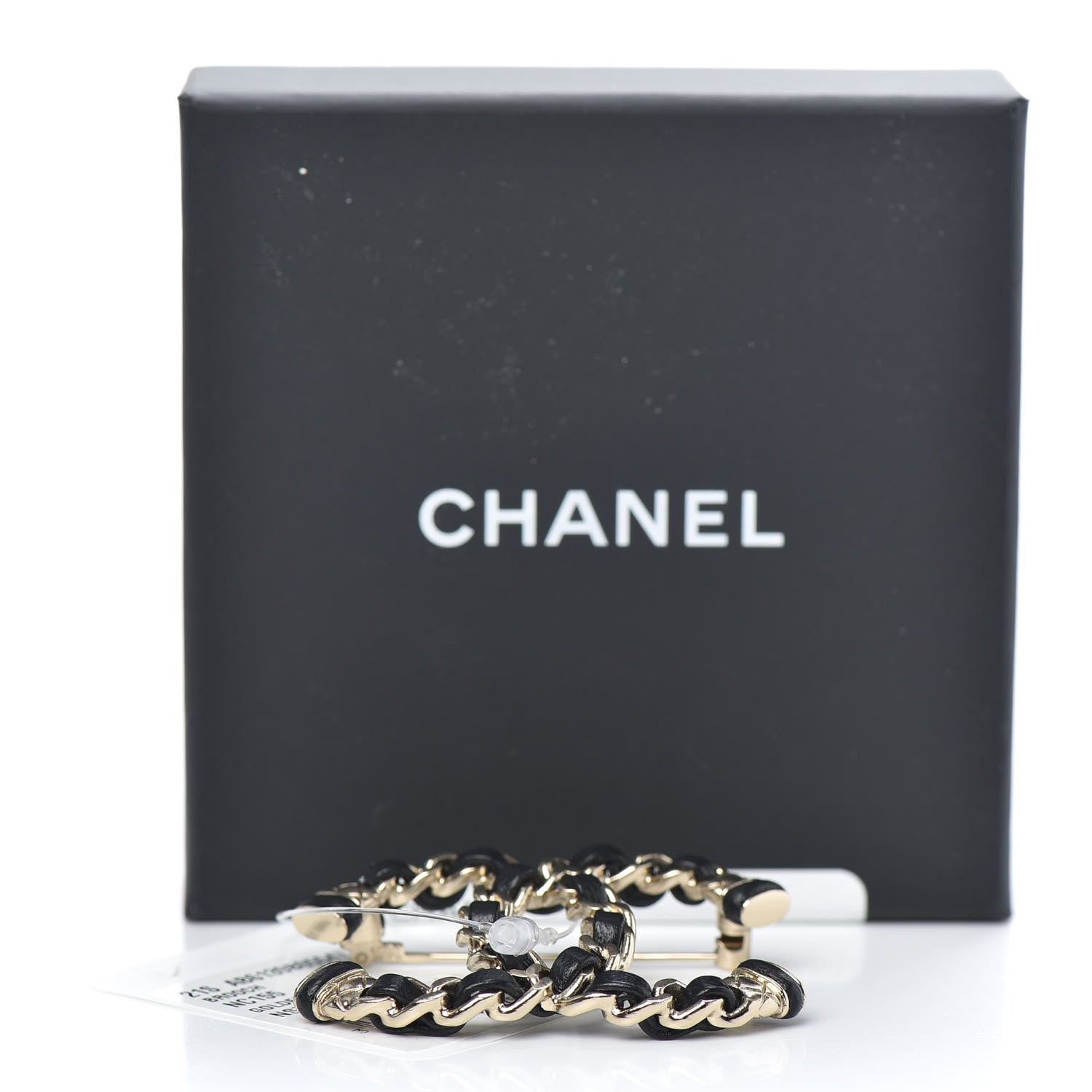 Chanel Lambskin Chain CC Brooch Black Gold 4 of 5