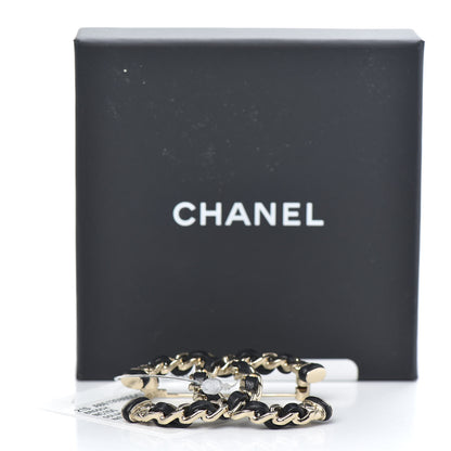 Chanel Lambskin Chain CC Brooch Black Gold 4 of 5