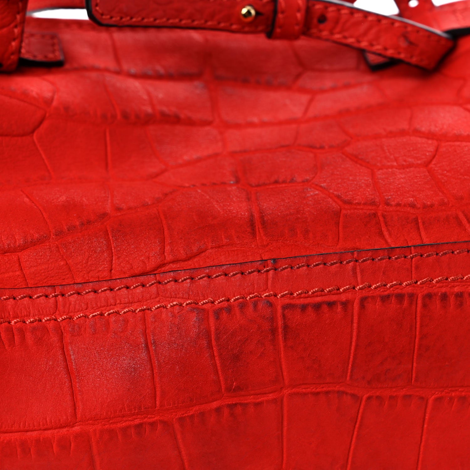 Givenchy Calfskin Crocodile Embossed Mini Pandora Red 10 of 13