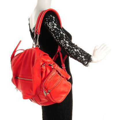 Alexander Wang Lambskin Marti Convertible Backpack Cola Red with Silver Hardware 2 of 9