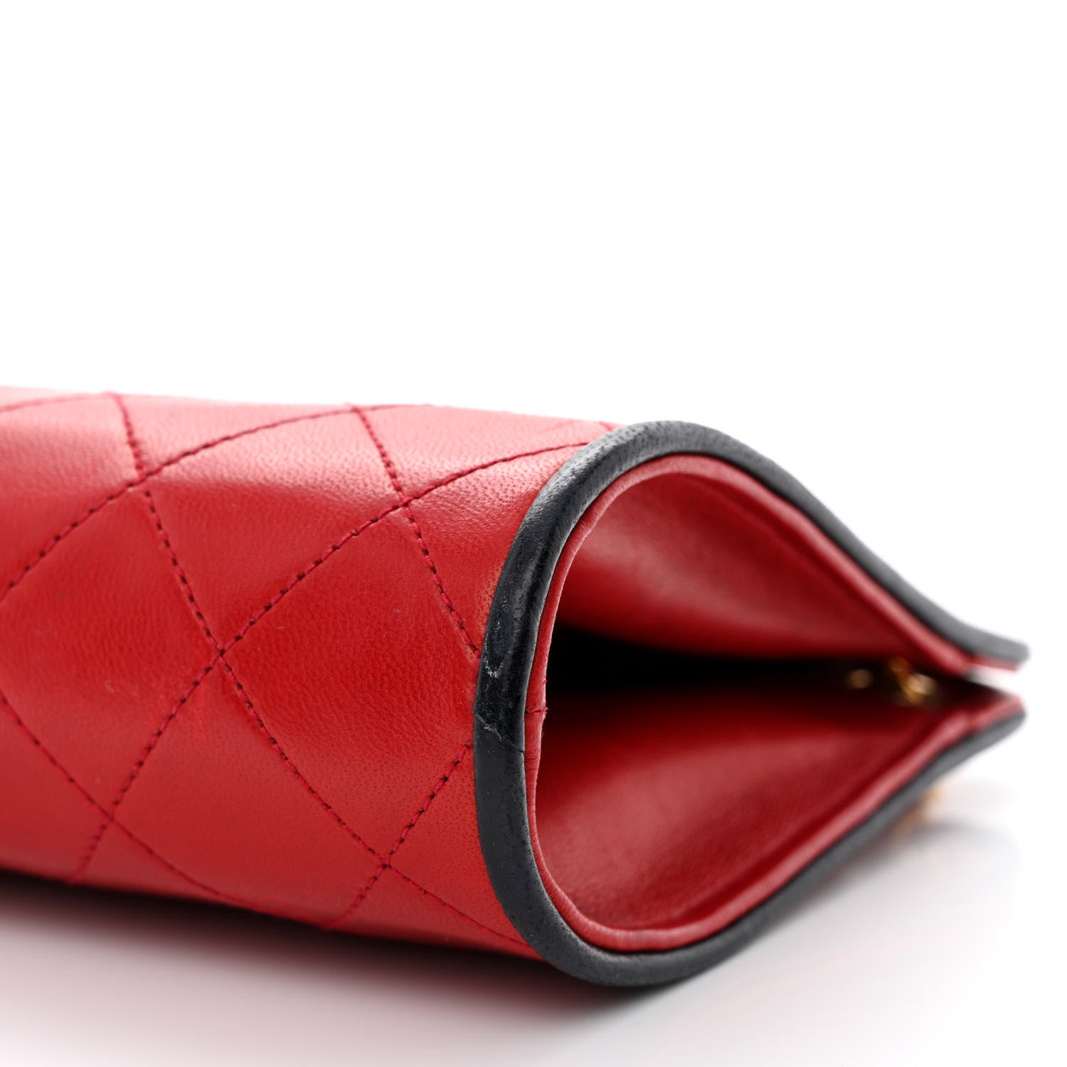 Chanel Lambskin Quilted Framed Bag Red Black 11 of 12