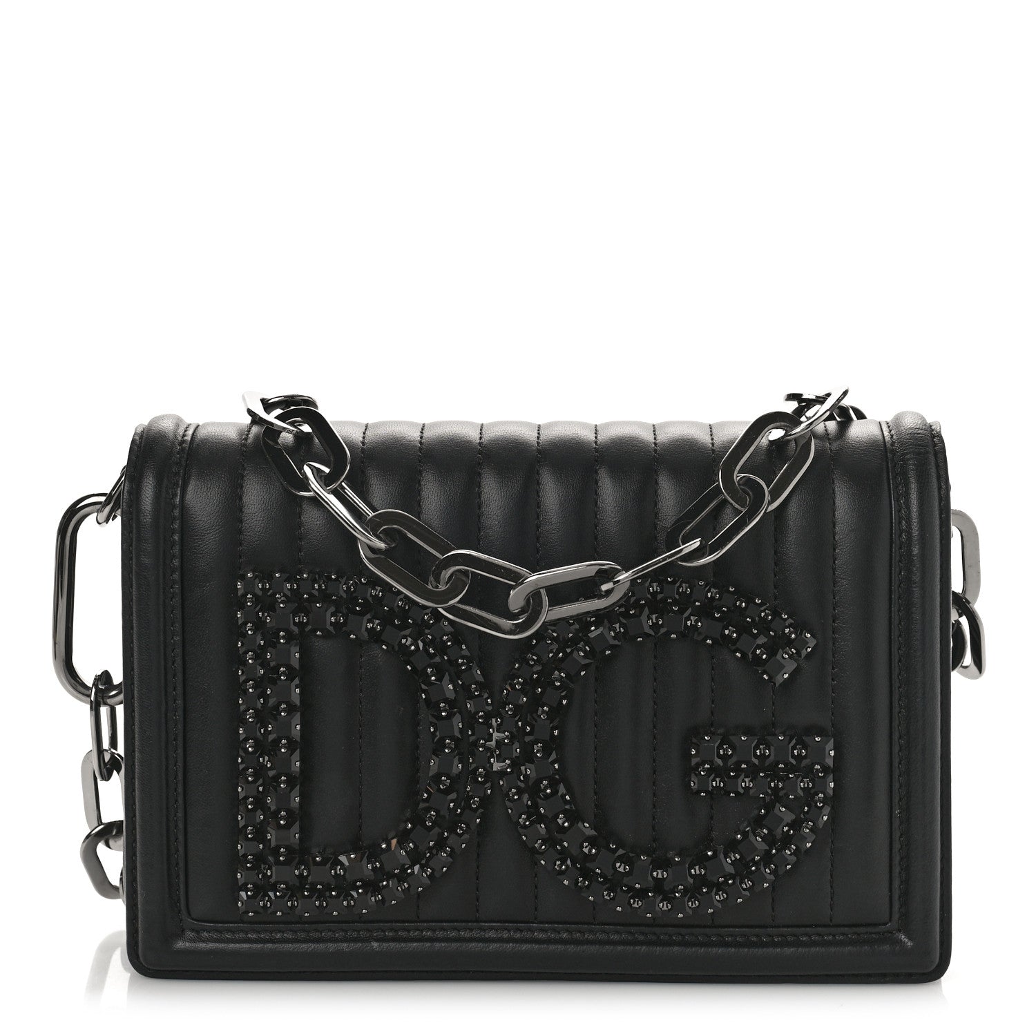 Dolce & Gabbana DOLCE &amp; GABBANA Nappa Quilted DG Shoulder Bag Black 1 of 8