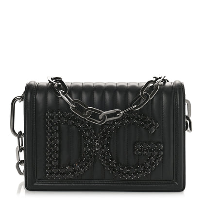 Dolce & Gabbana DOLCE &amp; GABBANA Nappa Quilted DG Shoulder Bag Black 1 of 8