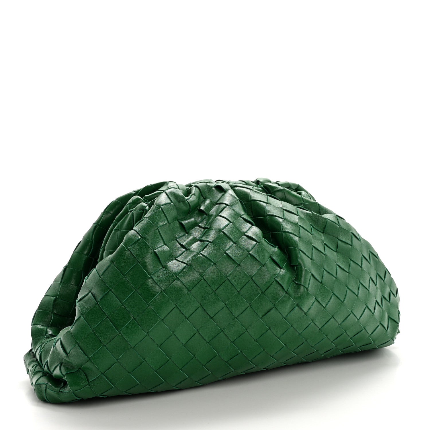 Bottega Veneta Nappa Maxi Intreccio The Pouch Oversized Clutch Racing Green 3 of 8