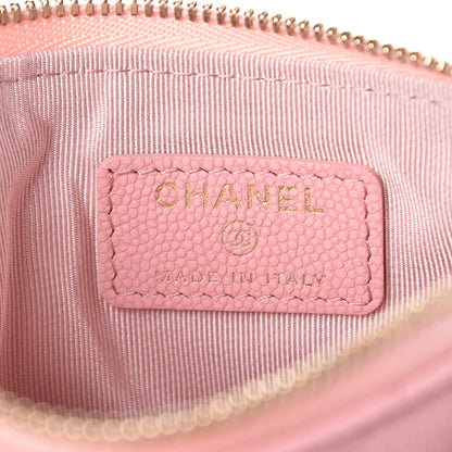 Chanel Caviar Chevron Quilted Small Cosmetic Case Pink 6 of 8