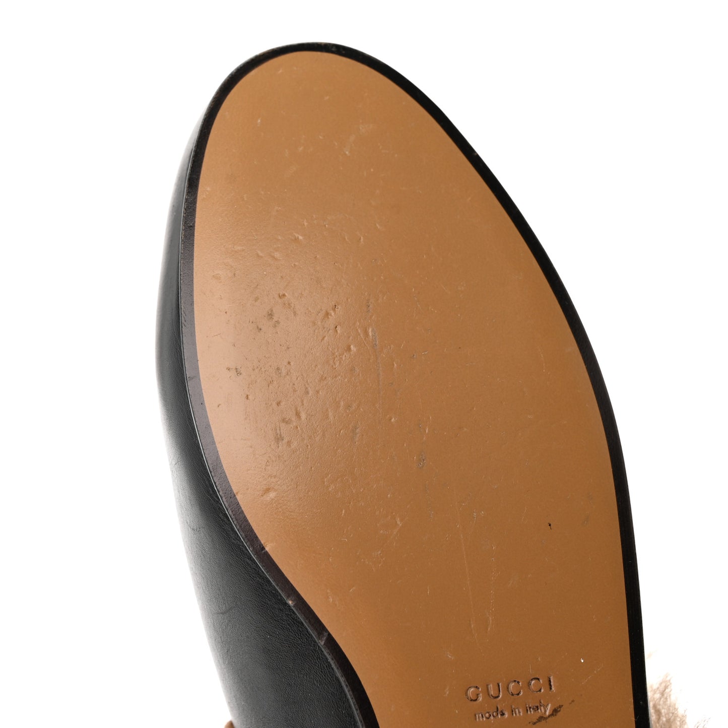 Calfskin Fur Womens Princetown Slippers 37.5 Black