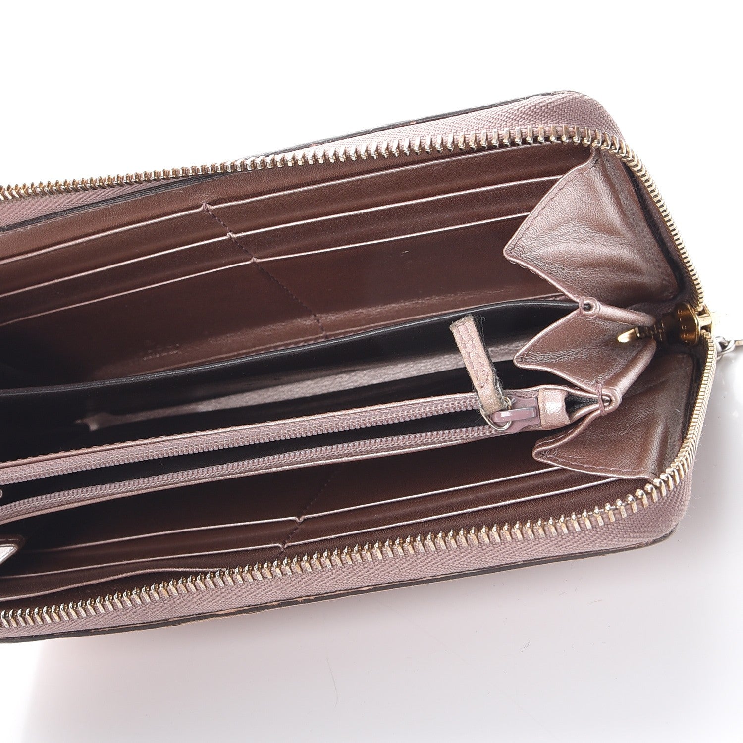 Gucci Metallic Microguccissima Zip Around Heart Wallet Pink 5 of 16