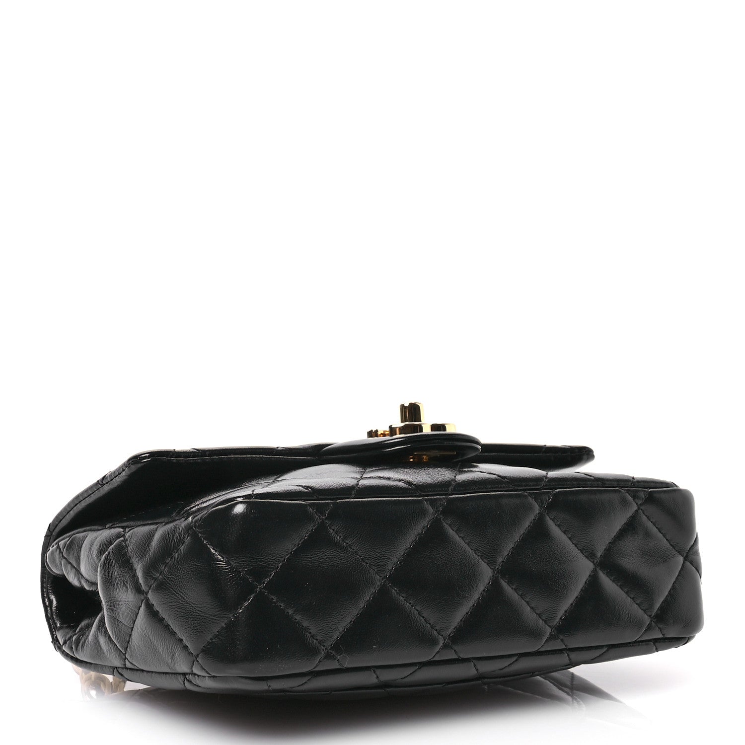 Chanel Shiny Lambskin Quilted Golden Links Top Handle Flap Black 3 of 10
