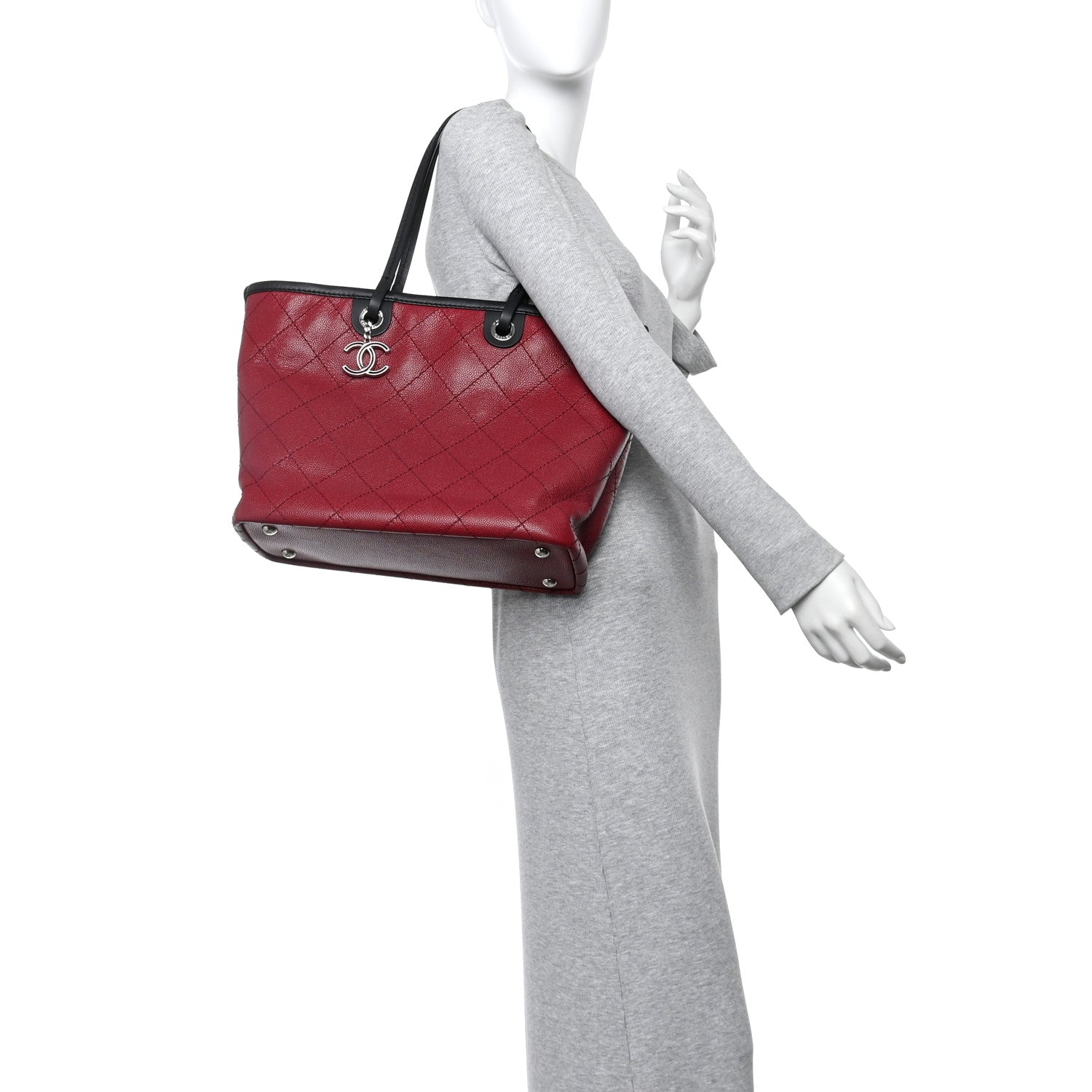 Chanel Grained Calfskin Shopping Fever Tote Red 2 of 11