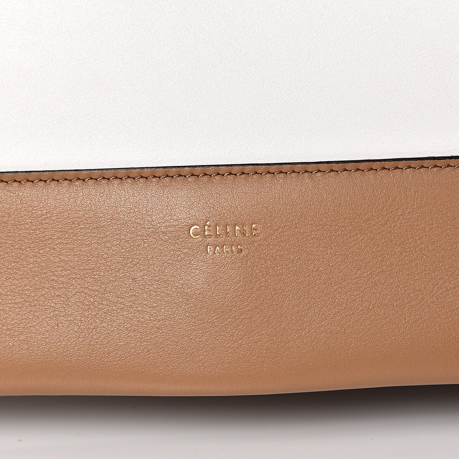Celine Shiny Smooth Calfskin Medium Frame Shoulder Bag Tan Optic White 5 of 8