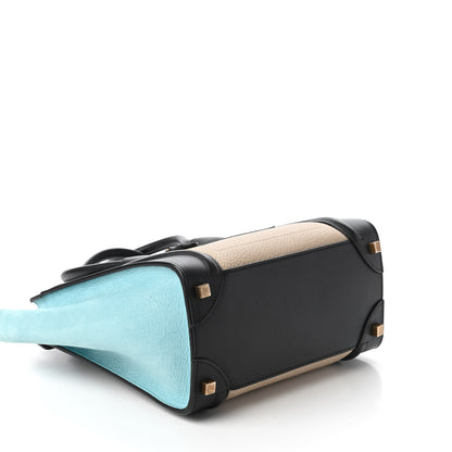 Celine Bullhide Drummed Calfskin Micro Tri-Color Luggage Antarctic 4 of 14