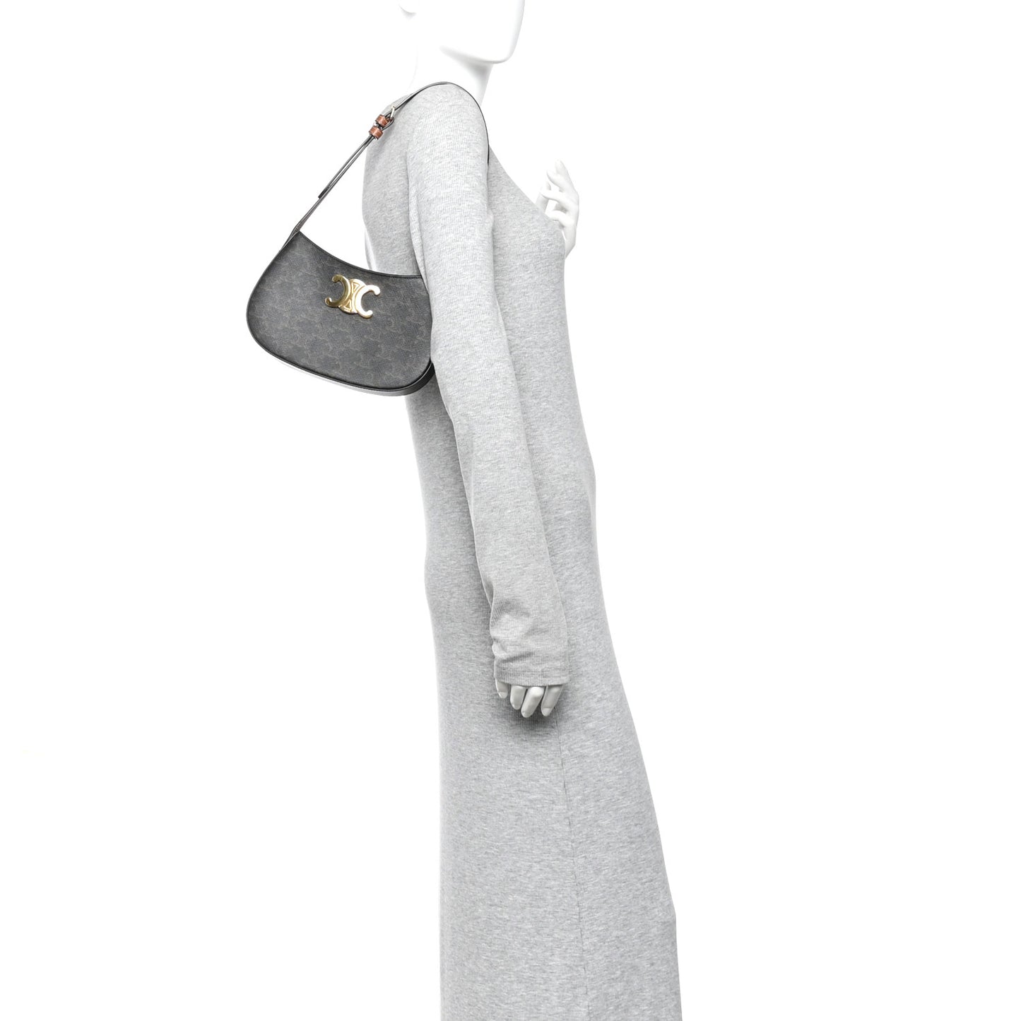 Triomphe Canvas Calfskin Medium Tilly Triomphe Shoulder Bag Tan