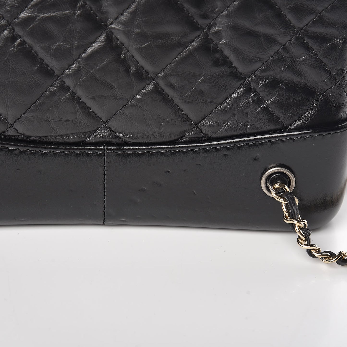 Aged Calfskin Quilted Small Gabrielle Backpack Black