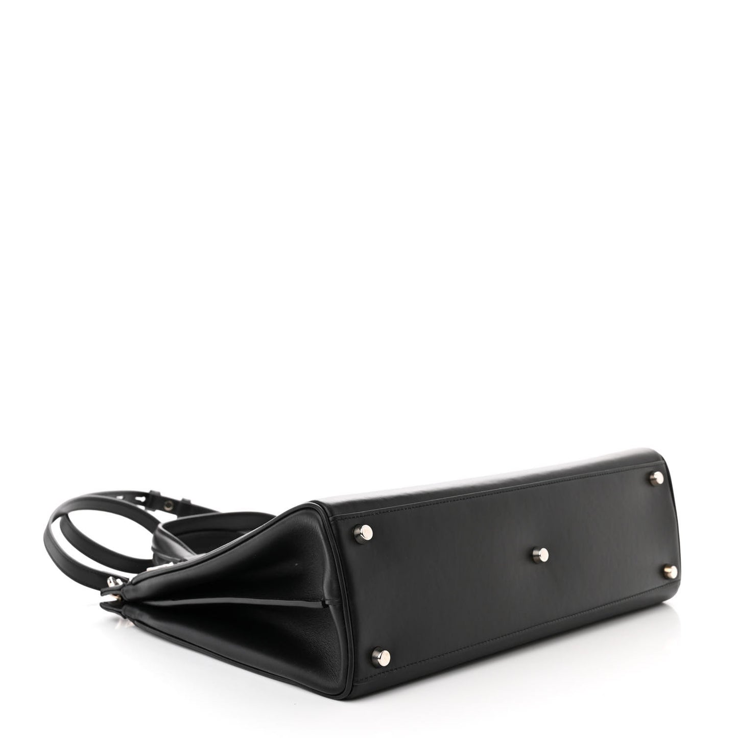 Smooth Calfskin Medium Zumi Top Handle Bag Black
