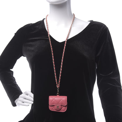 Chanel Lambskin Quilted Airpods Pro Case Coral 2 of 9