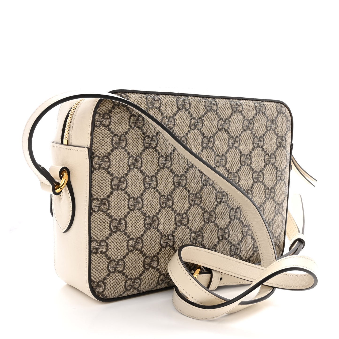 GG Supreme Monogram Small Horsebit 1955 Shoulder Bag Beige Mystic White