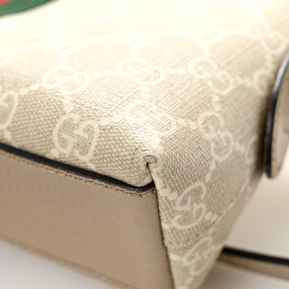 Gucci GG Supreme Monogram Textured Dollar Calfskin Web Small Ophidia Dome Shoulder Beige Mystic White Oatmeal 16 of 16