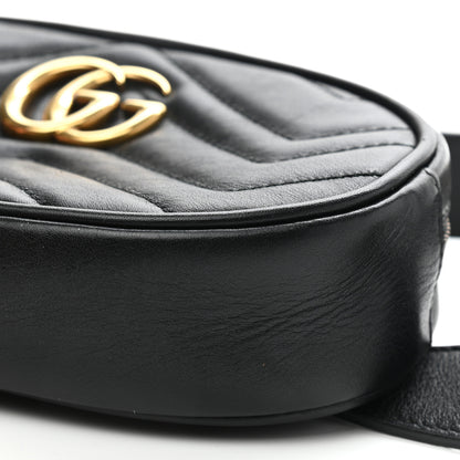 Gucci Calfskin Matelasse GG Marmont Belt Bag 85 34 Black 10 of 11