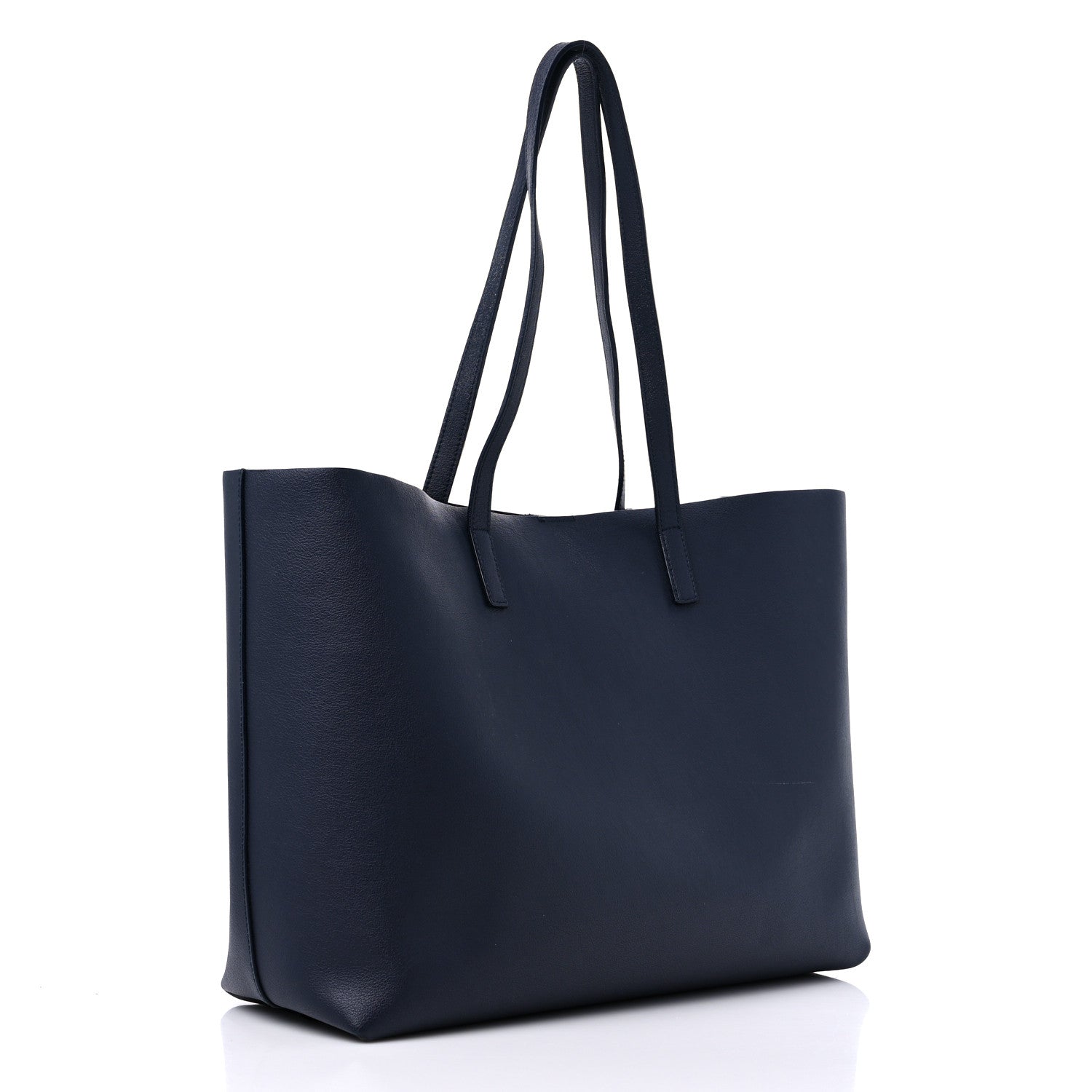 Saint Laurent Calfskin Large Shopping Tote Navy 4 of 19