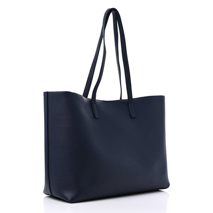 Saint Laurent Calfskin Large Shopping Tote Navy 4 of 19